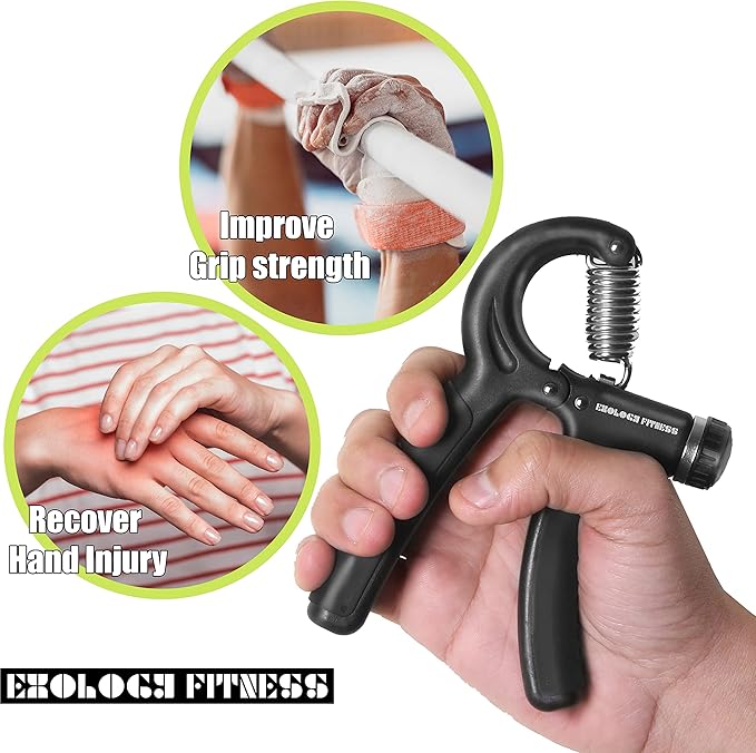 5-60 kg Grip Strengthener Exerciser – Adjustable Hand Grips Strengthener with Stainless Steel Spring for Strong Wrists, Fingers, Forearm, Hands