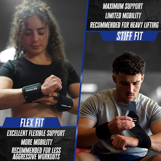 Rip Toned Wrist Wraps for Weightlifting – USPA & USAPL Approved 18" Wrist Straps for Powerlifting – Adjustable, Durable Gym Wraps with Thumb Loop – Quality Support for Men & Women