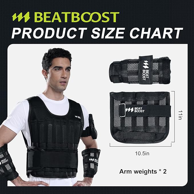Ankle Wrist Weights 4lb/10lb/15lb/20lb/25lb/30lb BeatBoost Adjustable Leg Arm Weights for Men Walking Pilates Exercise Workout Gym Aerobics