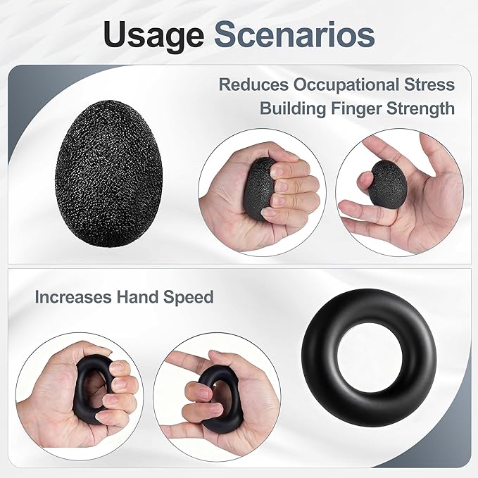 Grip Strength Trainer Kits (5 Pack), Forearm Strengthener with Adjustable Resistance, Grip Strength Tester, Finger Strengthener, Hand Gripper Strengthener for Muscle Building Injury Recover