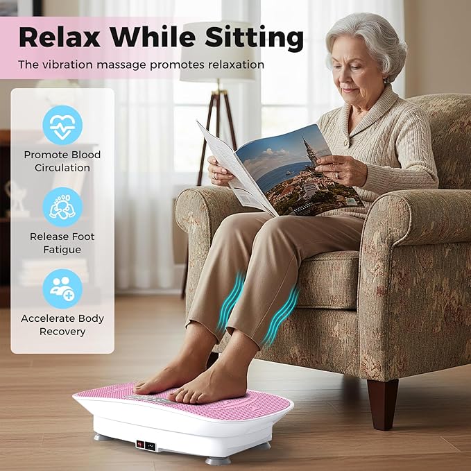 GYMAX Vibration Plate Exercise Machine, Vibration Plate with 10-Level Intensity, LED Display & Remote Control, Body Vibrating Plates Stand Shaking Platform Fat Burning Machine