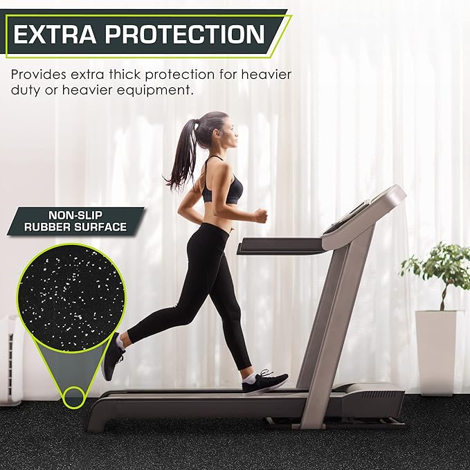 ProsourceFit Rubber Top Exercise Puzzle Mat ½-inch or ¾-inch, EVA Foam Interlocking Tiles for Home Gym Protective Flooring for Equipment and Workouts, Available in 24 SQ FT or 48 SQ FT