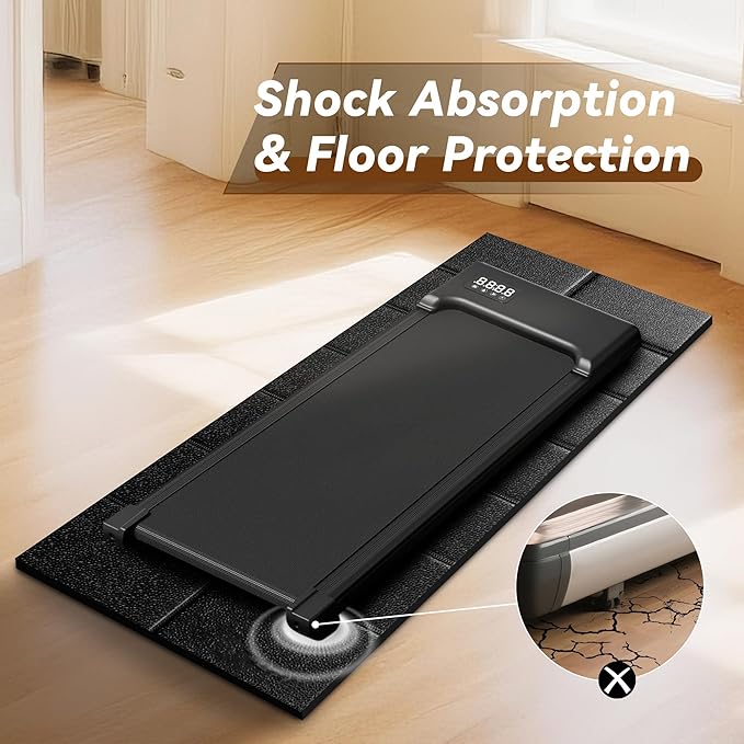 Walking Pad Mat – 68" x 24", 1/4" Thick Non-Slip Treadmill Mat for Carpet Floors & Hardwood, Shock Absorbing Exercise Mat & Under Treadmill Mat for Floor Protection in Home Gym