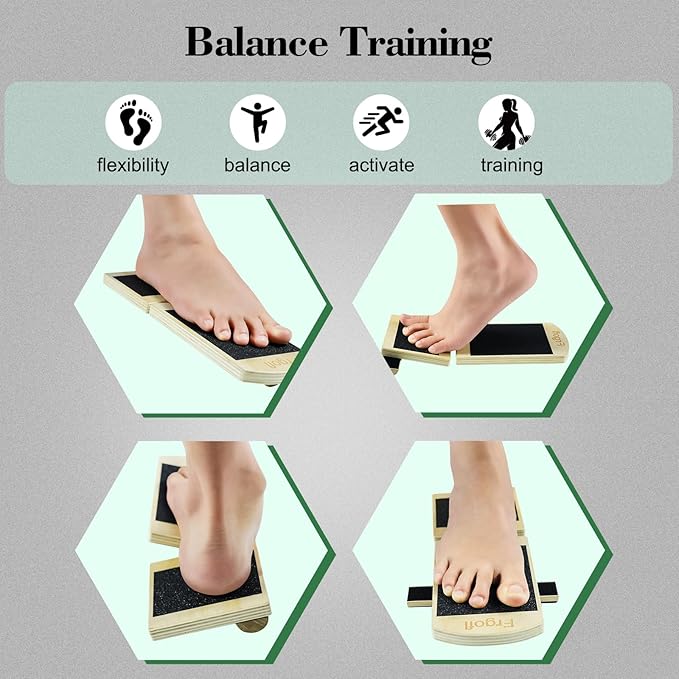 Balance Board for Ankle Strengthening & Physical Therapy - Adjustable Single Leg Board for Recovery from Sprains, Plantar Fasciitis | Stability Trainer with Video Guide and Carry Bag