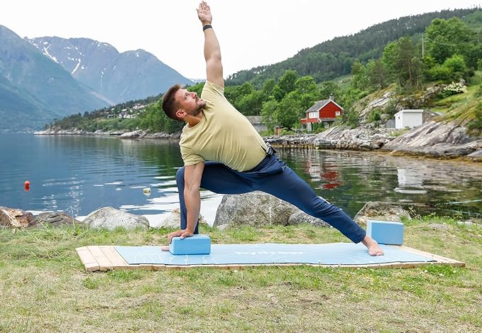 Hydrow Yoga Blocks - Supportive & Lightweight EVA Foam for Yoga, Pilates, Meditation, 9 x 6 x 4 inches, Blue