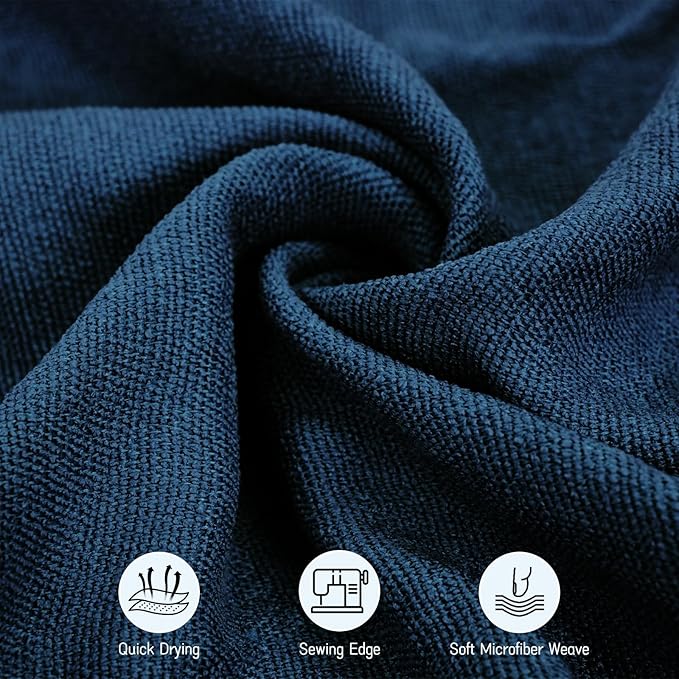 3 Pack Hot Yoga Towels with Plum Blossom Dots, Navy Blue Non-Slip Yoga Mat Towel, Super-Absorbent Soft Suede Microfiber Towel for Hot Yoga, Pilates, Bikram and Exercise Workout(24" x72",Navy Blue)