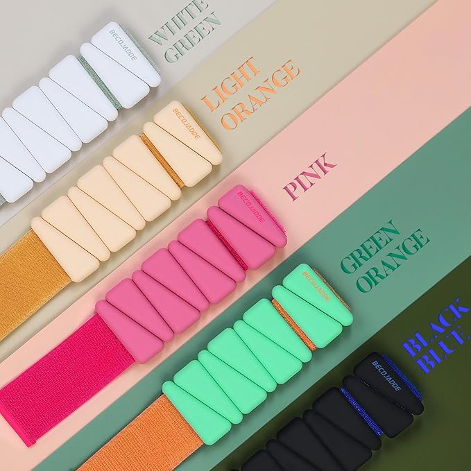 Ankle Weights for Women Wrist Weights Set of 2 (1 lb/2 lb Each) Adjustable Arm Leg Weight for Womens Men Suitable for Walking Swimming Running Pilates Yoga Gym