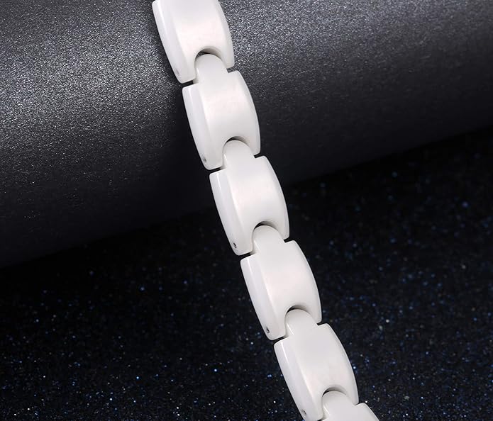 SunnyHouse Jewelry Women's White Tungsten Carbide Magnetic Bracelet in a Gift Box