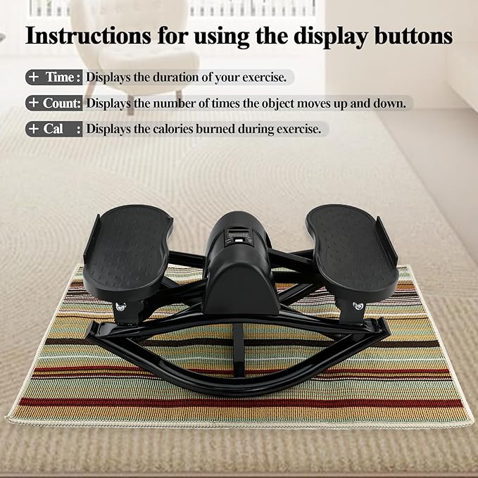 Rock Stepper, Side to Side Rocker Stepper Machine, Low-Impact Lateral Steppers for Knees and Joints, U-Shaped Rock Stepper Machine for Home Workout