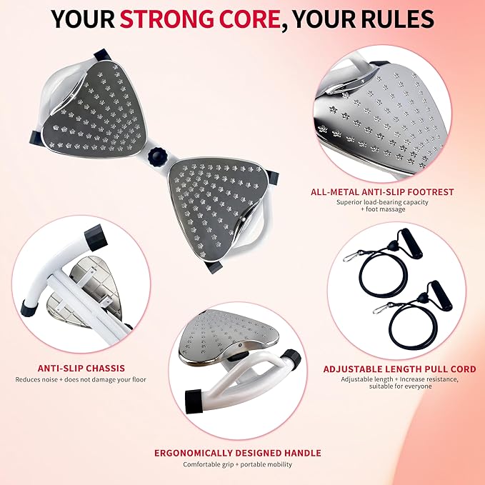 Waist Twister Machine Exercise Fitness Tool – Ab Twister Board with 500 lbs Capacity Ultra-Quiet,Core Trainer for Slim Waist and Ab Exercise,All-Metal Anti-Slip Footrest,Women Men,Home Gym Equipment