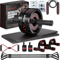 Readaeer Ab Roller Wheel, Ab Exercise Wheels Kit with Ab Roller, Resistance Bands, Knee Mat, Jump Rope, Push-Up Bar