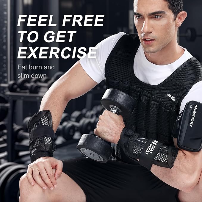 Ankle Wrist Weights 4lb/10lb/15lb/20lb/25lb/30lb BeatBoost Adjustable Leg Arm Weights for Men Walking Pilates Exercise Workout Gym Aerobics