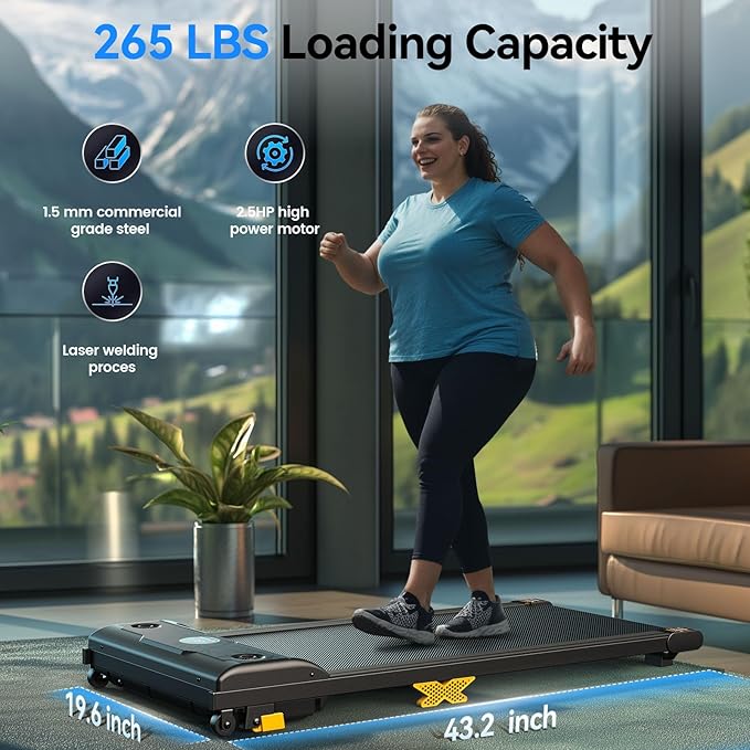 Walking Pad with Incline, 2.5HP Under Desk Treadmill, 3 in 1 Portable Treadmill with Remote Control, LED Display, Hidden Safety Switch, Mini Walking Jogging Machine for Home Office