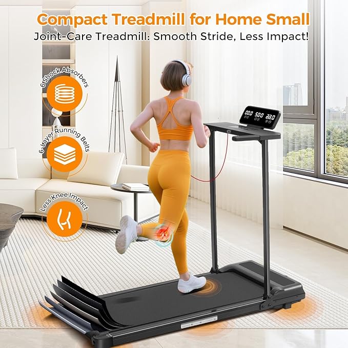 Walking Pad Treadmill with Handle Bar, 3.5HP Electric Treadmill with Handles for Home Small, 2026 Upgrade Walking Pad Treadmill with Handle Bar and Big Screen, 0.6-10.0MPH, 400LBS