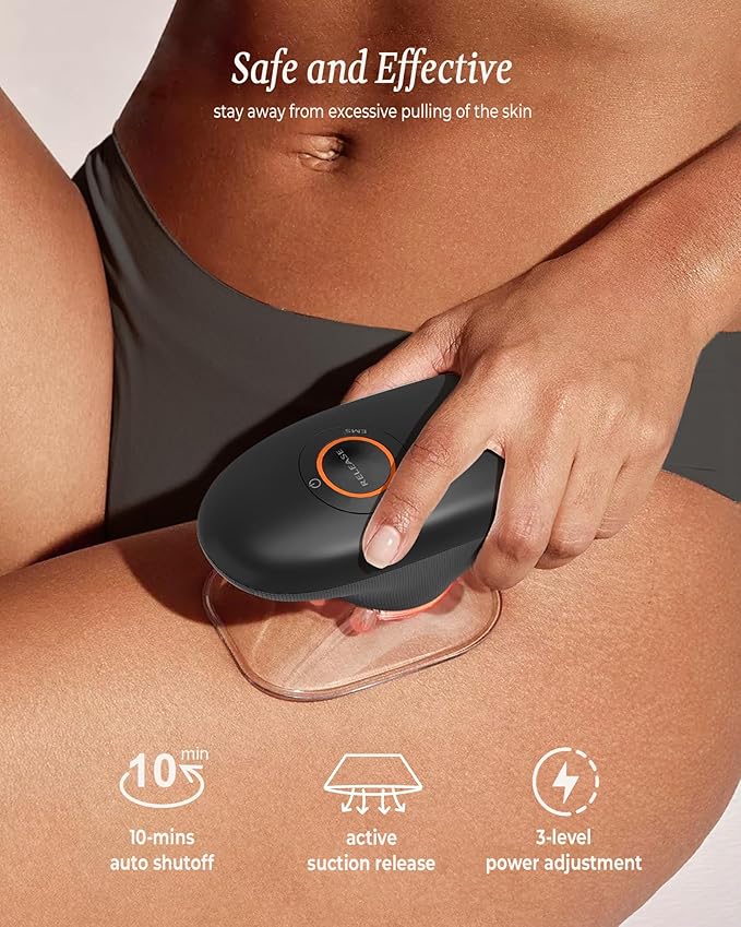 3-in-1 Body Sculpting Machine for Cellulite Appearance, Electric Cellulite Massage Tool for Legs Belly Stomach Arms, Home Use Body Sculptor Device with 3 Cups for Skin Firming, Circulation