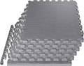 Mat Block Interlocking Foam Tiles Puzzle Mats for Floor 24 SQ FT, 1 inch, 6 Tiles, EVA Gym Mat Flooring Exercise Equipment Mat for Home Gym Equipment,APM202GY, Grey