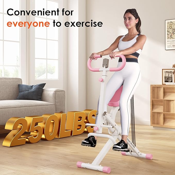 Squat Machine for Home Gym, Squat Rowing Machine with Adjustable Resistance and Optional Full Motion, Squat Assist Trainer for Glutes