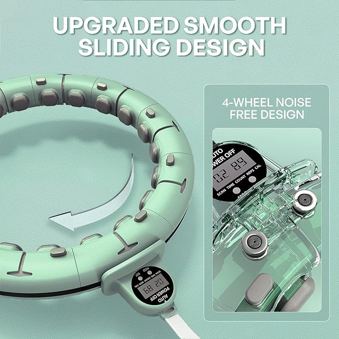 30/24/12 Knots, Upgraded Magnetic Lock Weighted Hula Hoop for Kids Adults Weight Loss, Infinity Hoop Plus Size, Home Indoor Outdoor, Fitness Exercise, Abdominal Toner