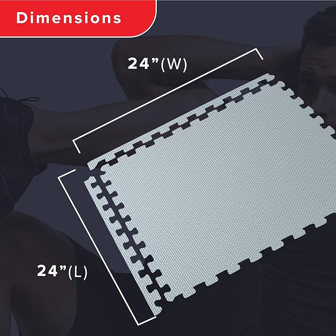 We Sell Mats 3/8" Thick Multipurpose EVA Foam Exercise Floor Mat, Interlocking Tiles, Anti-Fatigue for Home or Gym