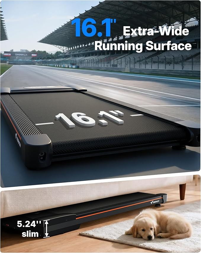 MERACH Walking Pad Treadmill with Incline 10% Auto Incline, 350LBS Capacity Treadmills for Home, Under Desk Compact Treadmill 3.0HP Strong Walkingpad with Bluetooth Speaker & Remote Control W50 Lite