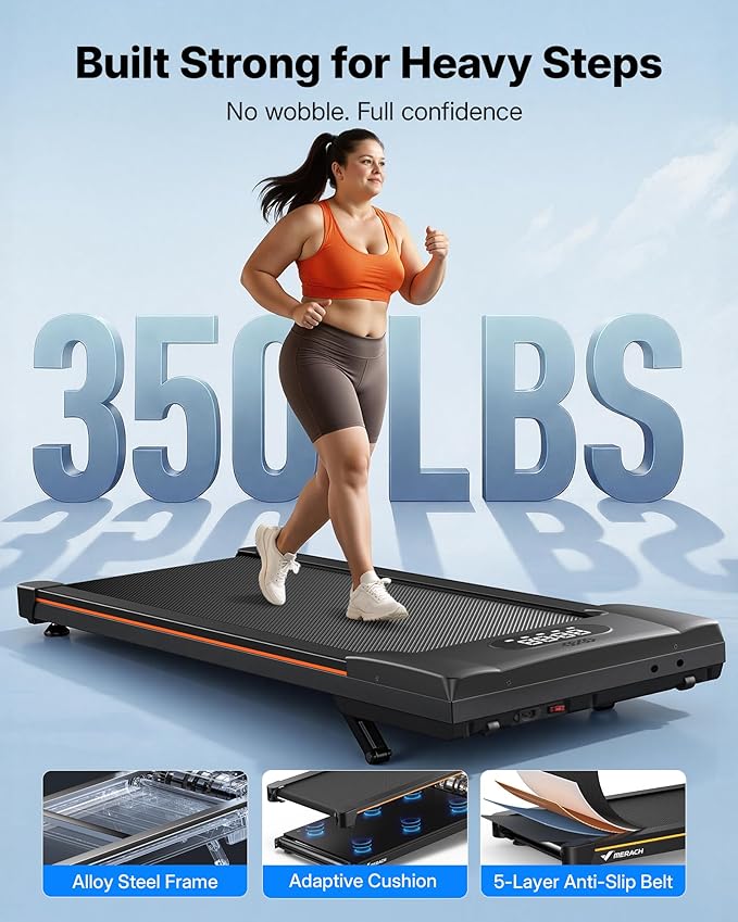 MERACH Walking Pad Treadmill with Incline 10% Auto Incline, 350LBS Capacity Treadmills for Home, Under Desk Compact Treadmill 3.0HP Strong Walkingpad with Bluetooth Speaker & Remote Control W50 Lite