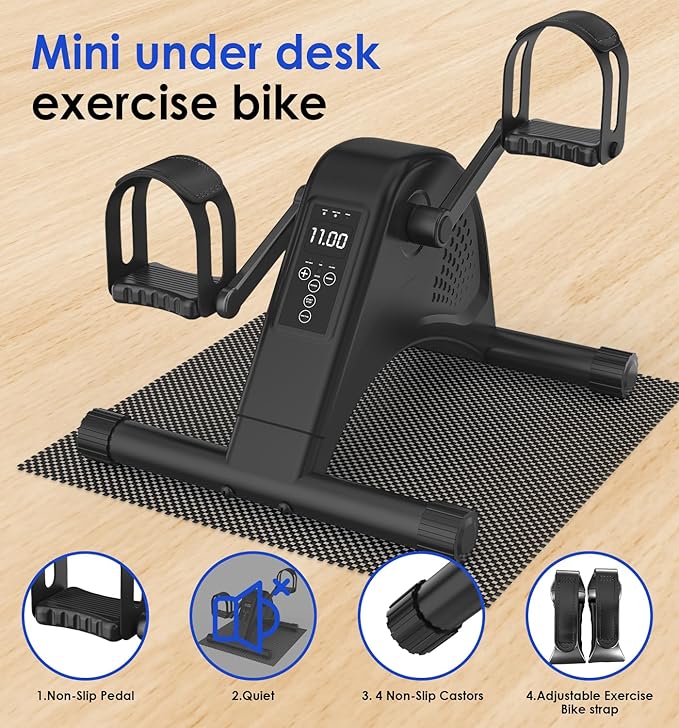Under Desk Bike, Pedal Exerciser, Mini Exercise Bike, Arm Bike, Bike Pedal Exerciser, Mini Exercise Bike Pedal Exerciser, Floor Bike Pedal Exerciser