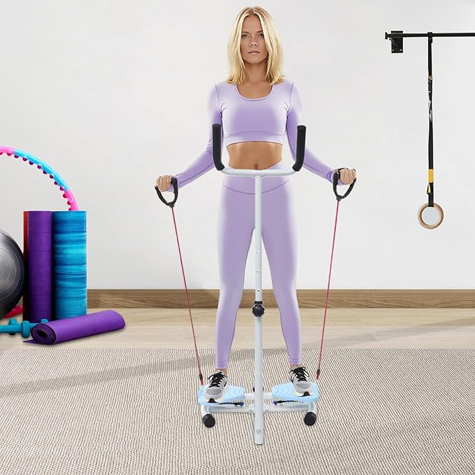 Waist Twister Machine Exercise, 330 lbs Weight Capacity Anti-Slip Twist Board, Ab Twister Exercise Equipment with Pull Cords, Home Fitness Disc for Men & Women