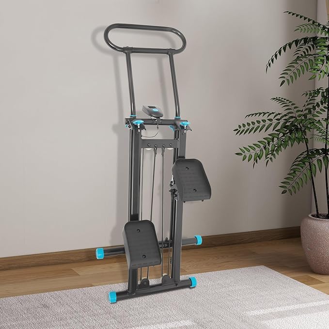 Foldable Stair Stepper Machine with LCD Display, 300lbs Vertical Climber for Home Gym, Adjustable Height Cardio Workout Equipment for Adults, Weight Loss