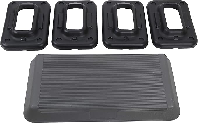 LEMY Bodybuilding Aerobic Stepper Platform 28.5” Exercise Fitness Workout w/ 4 Risers，Height Adjustable 4" - 6" - 8"