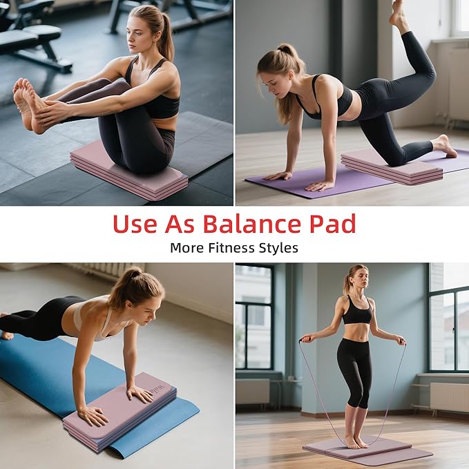 1/2 Inch Extra Thick Yoga Mat Pilates Equipment, 70"x24" Odorless Workout Mats for Home Gym, Non-slip Exercise Mats for Women Men Home Workout, Foldable Yoga Mats for Travel Camping Sleeping