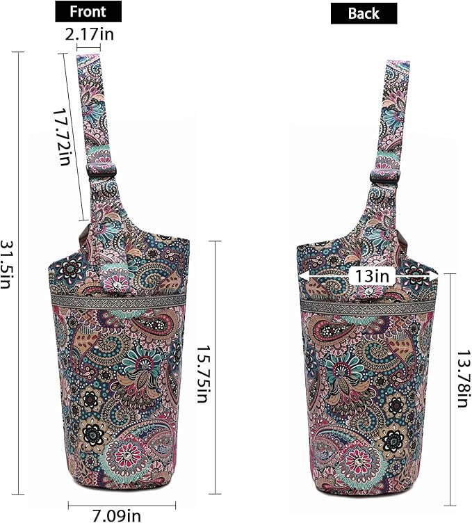 IwIeIaIrI Yoga Mat Bag for Women with Large Size Pocket and Zipper Pocket,Yoga Gifts Accessories with Adjustable Shoulder Strap- Fits Most Workout Stuff