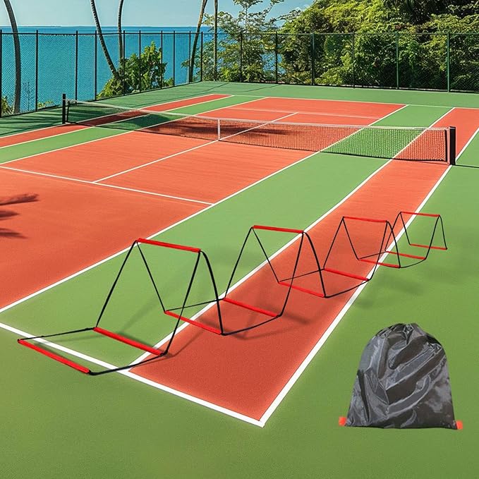 Colaxi Agility Ladder Football Footwork Ladder Workout Flexible Multipurpose Home Gym Folding Agility Training Equipment 42 Cmx42 cm