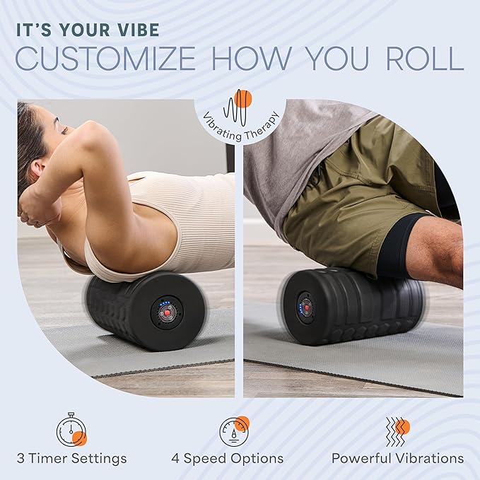 LifePro 4 Speed Vibrating Foam Roller for Physical Therapy & Exercise - High-Intensity Vibrating Roller for Muscle Recovery & Pliability Training - Back Roller for Deep & Gentle Trigger Point Therapy