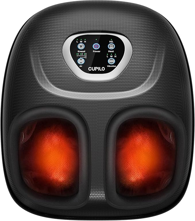Foot Massager FSA Eligible HSA, 2026 Upgraded Feet Massager with Heat for Plantar Fasciitis Relief, 5 Levels Compression & Vibration Massage for Neuropathy, Birthday Day Gifts for Women Men