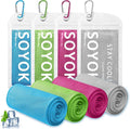 4 Packs Cooling Towel, 40" x 12" Microfiber Cooling Towels for Neck and Face, Soft Breathable Gym Towel for Working Out with Waterproof Bag & Carabiner, Sweat Towels for Running, Yoga, Travel, Climb