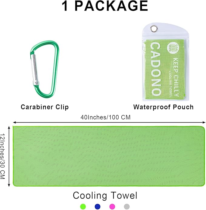 4 Pack Cooling Towel (40"x12"), Soft Breathable Chilly Towel, IceTowel, Microfiber Towels for Yoga, Sport, Running, Workout,Gym, Camping, Fitness, Workout & More Activities(Multicolor)