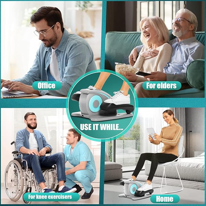 Ancheer Under Desk Elliptical,Ellipse Leg Exerciser for Seniors Fully Assembled, Electric Seated Pedal Elliptical Exerciser with Remote &12 Resistance Adjustable Speed