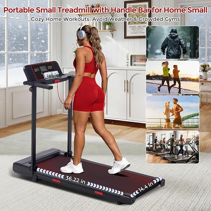 MCRG Walking Pad Treadmill with Incline, 2026 Upgrade Portable Walking pad Treadmill with Handle Bar, 0.6-7.6MPH Small Treadmills Walking Pad for Home Small, 3.5HP, 350LBS