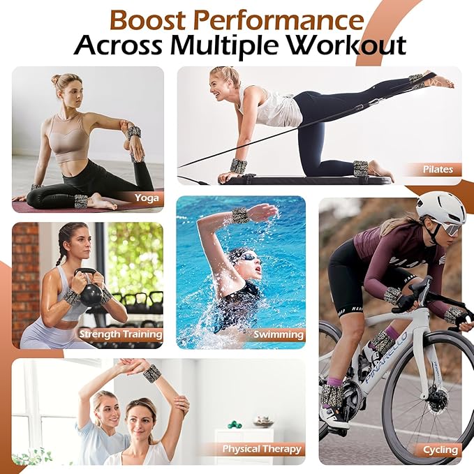 Wrist Ankle Weights for Women & Men, 2lbs/4lbs Adjustable Weighted Bangles to Boost Calorie Burn & Strength, Arm & Leg Weights for Pilates, Yoga, Walking, Barre, Gym & Home Workout