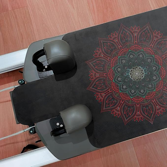Non-Slip Pilates Reformer Mat Cover for Pilates Reformer Machine Equiment Extra Thick 1.5mm, 39 * 24inch,Mandala Flower Pantern