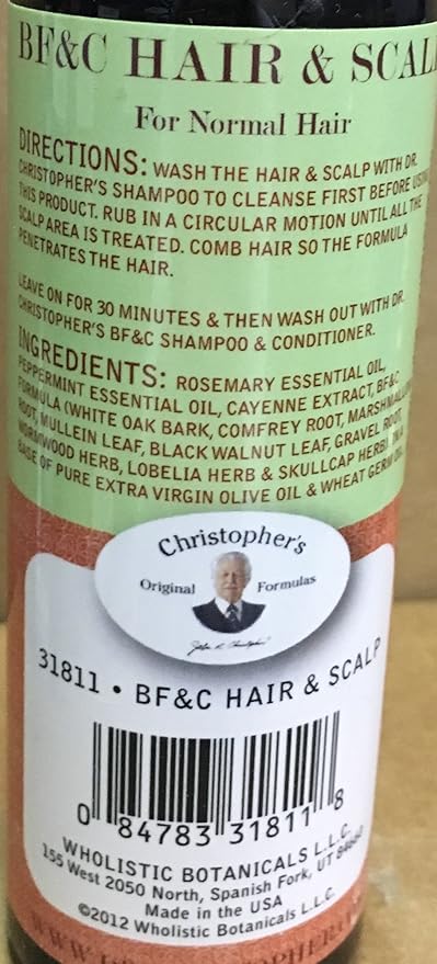CHRISTOPHER'S ORIGINAL FORMULAS BF&C Hair & Scalp Massage Oil 4 OZ