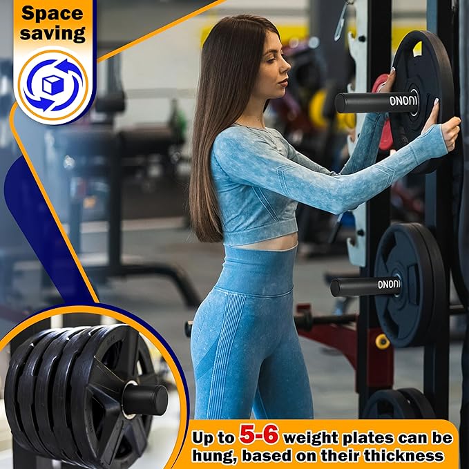 Weight Plate Holder, Power Rack Attachments for Olympic 2-Inch Weight Plate Storage, Fits 2x2, 2x3, 3x3 Power Cages with 1" or 5/8" Holes