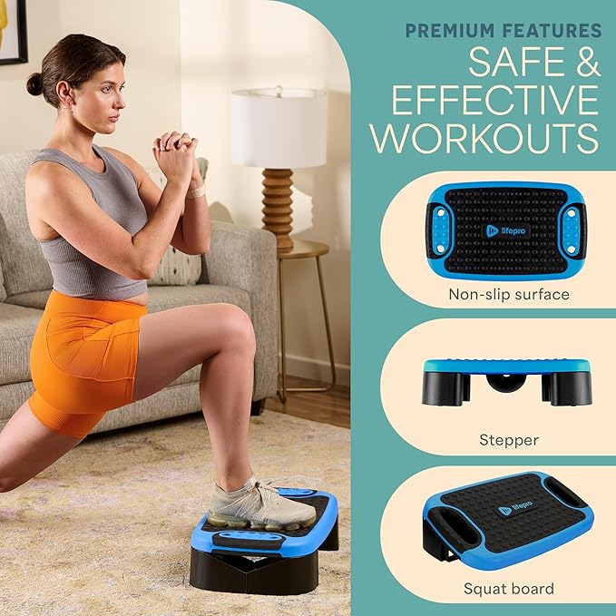 Lifepro 4-in-1 Aerobic Balance Board and Step Up Exercise Platform - Aeroflex Adjustable Multifunctional Slant Board for Home Workouts, Non-Slip Stepper Design