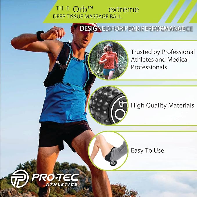 Pro-Tec Athletics Orb Massage Balls, Vary in Size and Color, Deep Tissue Massage, Muscle Relief, Promotes Flexibility, Hamstring, Quadriceps, Calf, Multi-Directional Massage Ball, Working Out