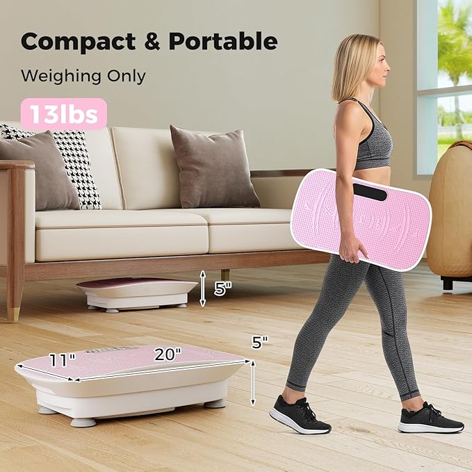 GYMAX Vibration Plate Exercise Machine, Vibration Plate with 10-Level Intensity, LED Display & Remote Control, Body Vibrating Plates Stand Shaking Platform Fat Burning Machine