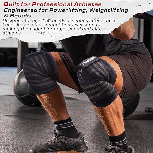 TAVIEW Knee Sleeve & Knee Wrap 2-in-1,5mm Neoprene with Adjustable Integrated Wrap for Custom Compression Over 7mm Compression, Knee Support Brace for Weightlifting, Squats & Gym