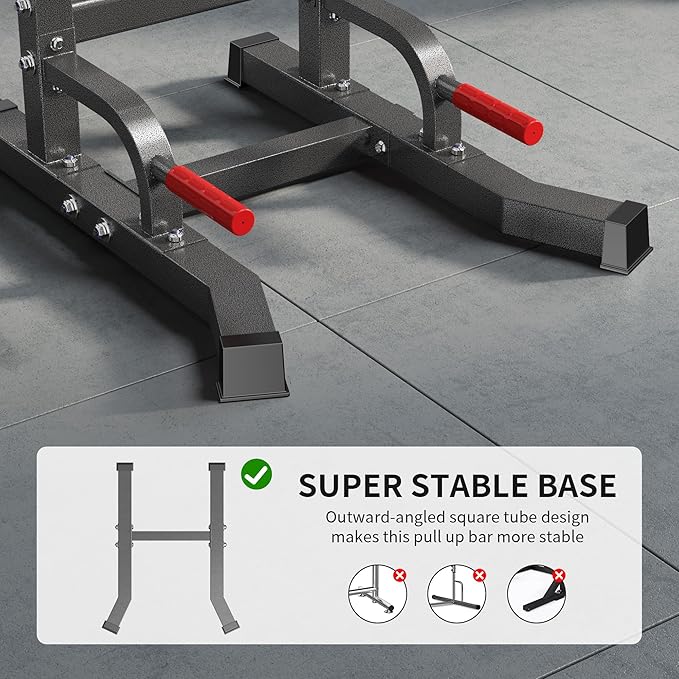 Dland Power Tower Pull Up Bar Station Multi-Function Adjustable Height Workout Equipment Dip Station Fitness Strength Training,Chin Up Station Pull Up Dip Bar Power Tower Workout For Home Gym, Black