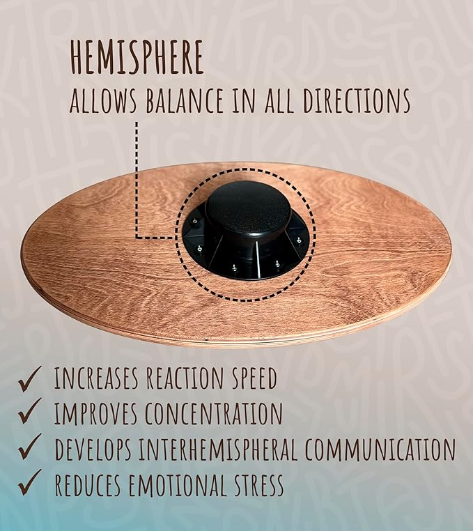 Wooden Balance Board Maze, Fun Fitness Tool for Kids and Adults, Wobble Balance Board, Natural Beech Wood Montessori Toy, Core Strength, Fitness, Training, Physical Therapy