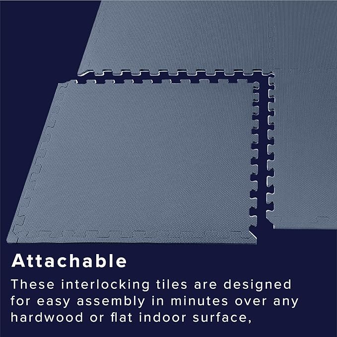 We Sell Mats 3/8" Thick Multipurpose EVA Foam Exercise Floor Mat, Interlocking Tiles, Anti-Fatigue for Home or Gym