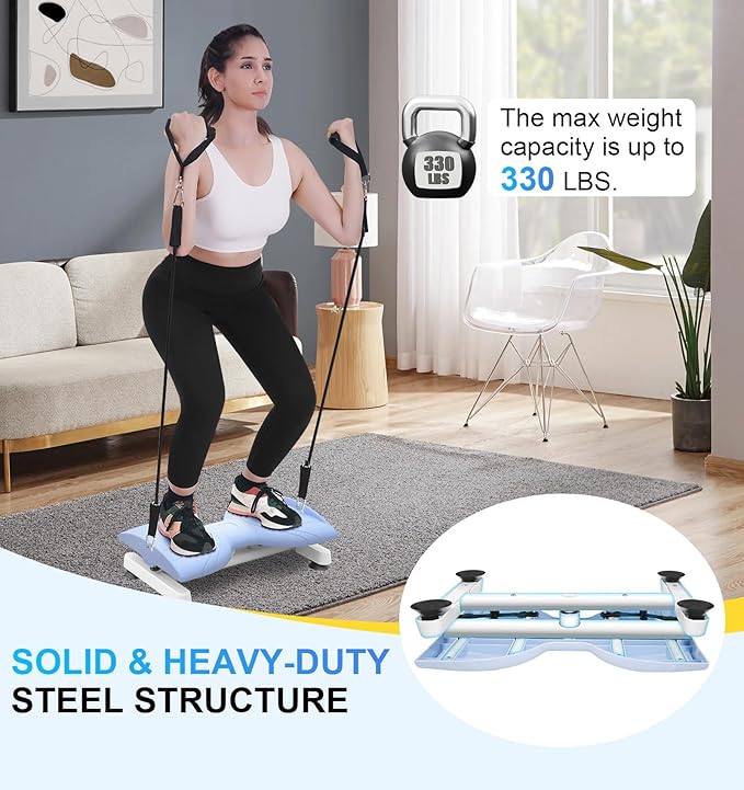 Waist Twist Machine Exercise,Ab Twist Board with Pilates Bar & Resistance Bands,Noiseless Ab Workout Machine For Women&Men Burn Fat,330 Lbs Capacity Fitness Exercise Equipment For Home.